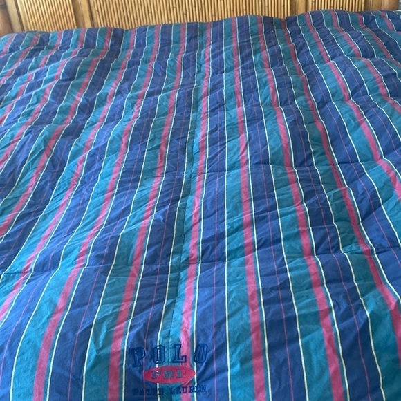 Vintage Rare Ralph Lauren Home Striped Canvas Comforter queen/ full - Picture 1 of 6